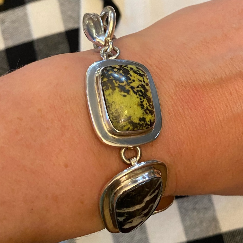 Silpada Sterling & Natural Jasper Stone Bracelet B0617 - Picture 9 of 16
